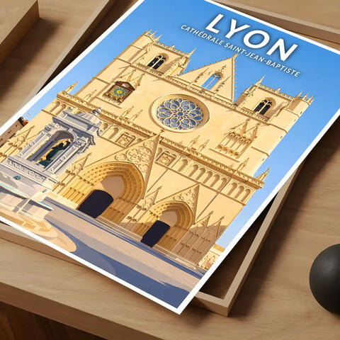 Affiche - Lyon - Cathédrale Saint-Jean-Baptiste