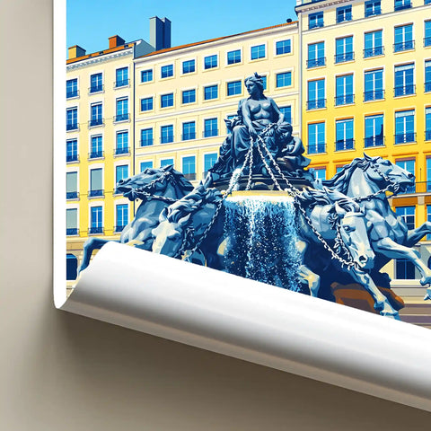 Affiche - Lyon - Fontaine Bartholdi