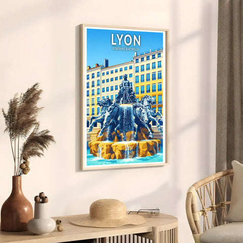 Affiche - Lyon - Fontaine Bartholdi