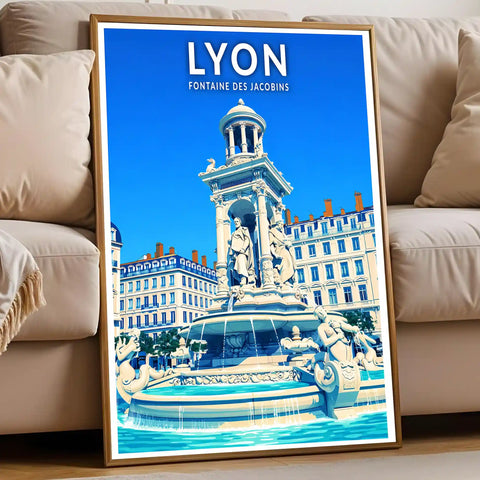 Affiche - Lyon - Fontaine des Jacobins