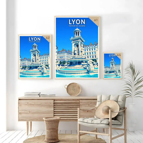 Affiche - Lyon - Fontaine des Jacobins