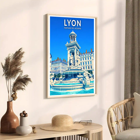 Affiche - Lyon - Fontaine des Jacobins