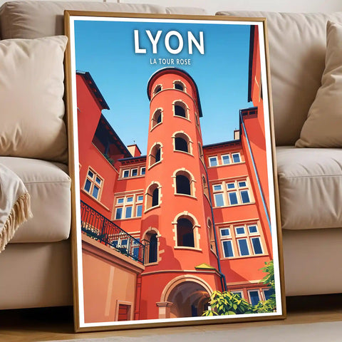 Affiche - Lyon - La Tour Rose