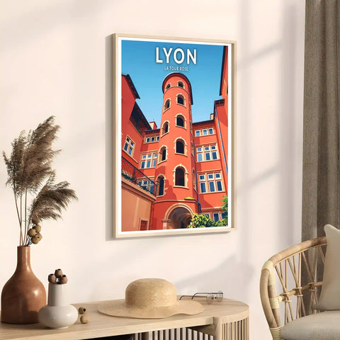 Affiche - Lyon - La Tour Rose