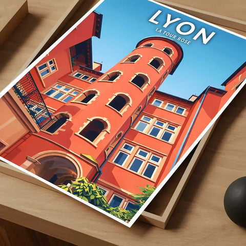 Affiche - Lyon - La Tour Rose