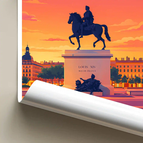 Affiche - Lyon - Place Bellecour