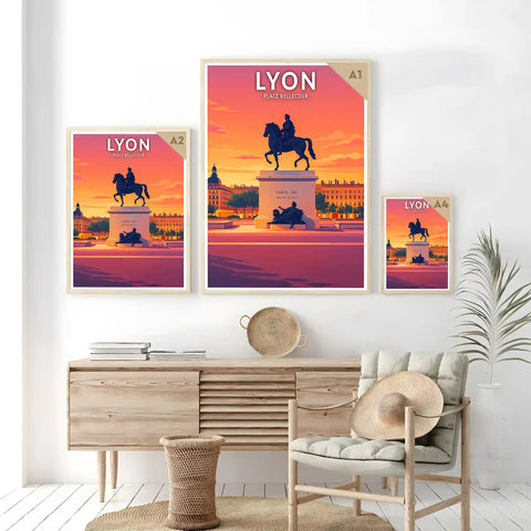Affiche - Lyon - Place Bellecour
