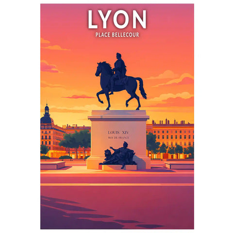 Affiche - Lyon - Place Bellecour