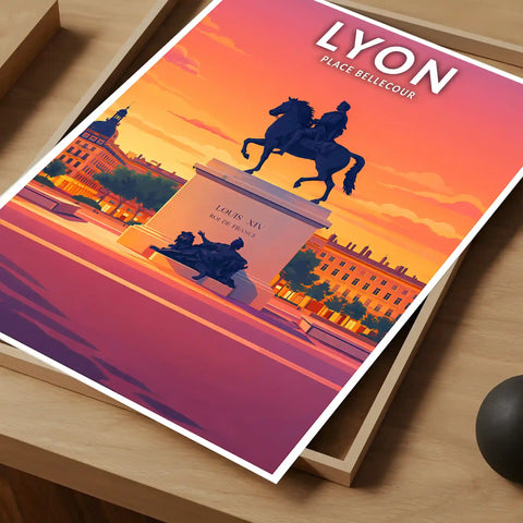 Affiche - Lyon - Place Bellecour