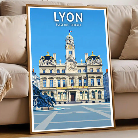 Affiche - Lyon - Place des Terreaux