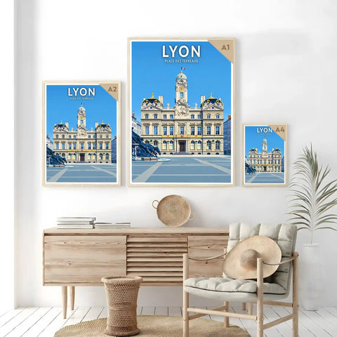 Affiche - Lyon - Place des Terreaux