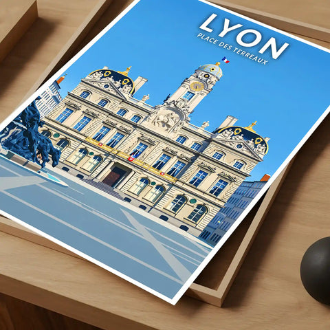 Affiche - Lyon - Place des Terreaux