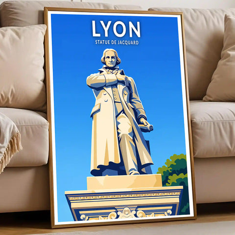 Affiche - Lyon - Statue de Jacquard