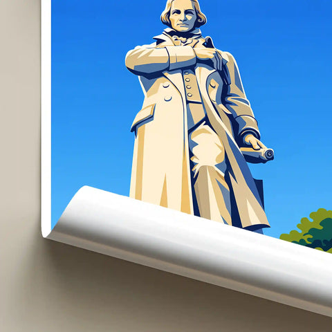 Affiche - Lyon - Statue de Jacquard