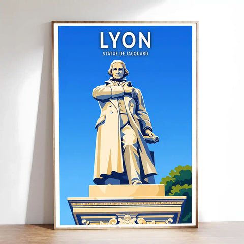 Affiche - Lyon - Statue de Jacquard