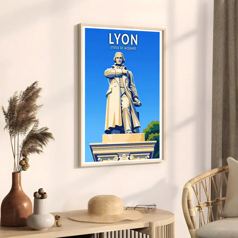 Affiche - Lyon - Statue de Jacquard