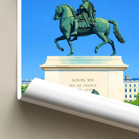 Affiche - Lyon - Statue de Louis XIV