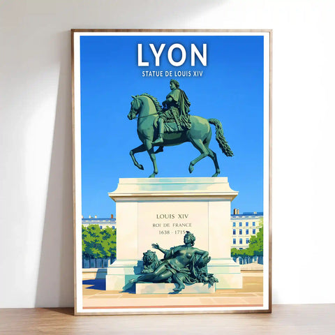 Affiche - Lyon - Statue de Louis XIV