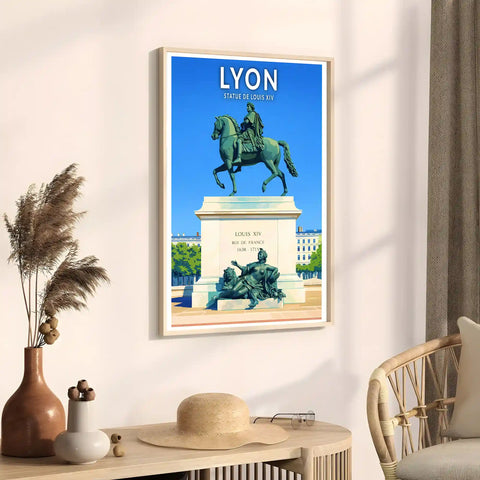 Affiche - Lyon - Statue de Louis XIV