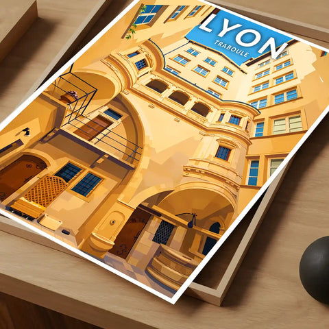 Affiche - Lyon - Traboule