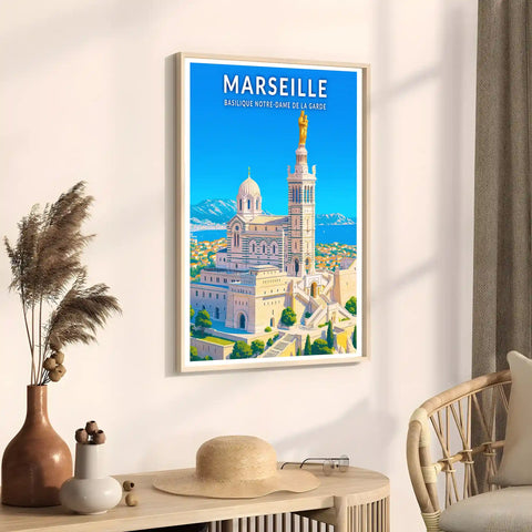 Affiche - Marseille -  Basilique Notre-Dame de la Garde