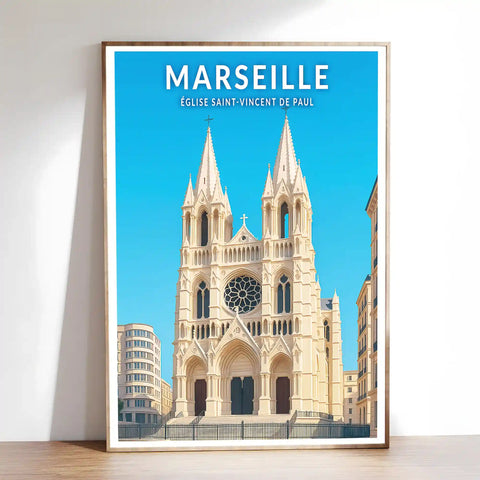 Affiche - Marseille -  Église Saint-Vincent de Paul