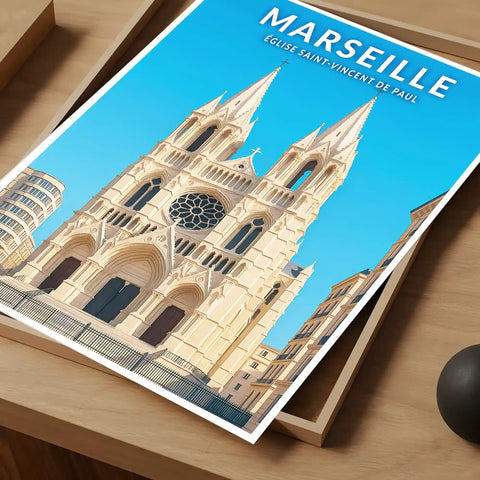 Affiche - Marseille -  Église Saint-Vincent de Paul