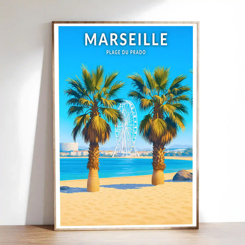 Affiche - Marseille - Plage du Prado