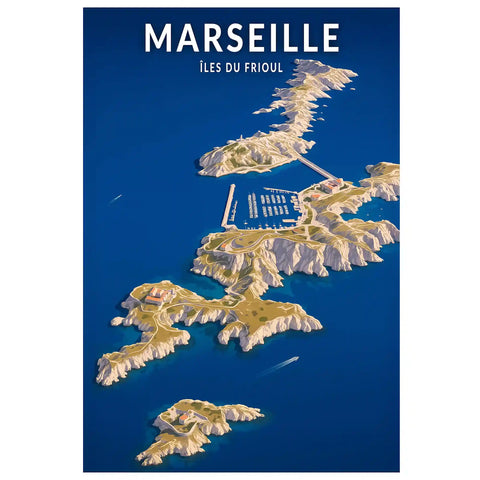 Affiche - Marseille - îles du Frioul