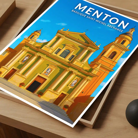 Affiche - Menton - Basilique Saint-Michel Archange