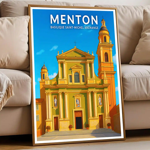 Affiche - Menton - Basilique Saint-Michel Archange