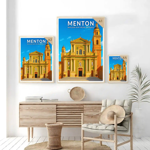 Affiche - Menton - Basilique Saint-Michel Archange