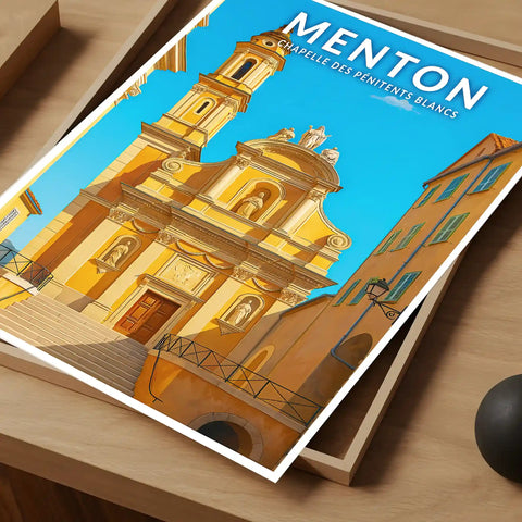 Affiche - Menton - Chapelle des Pénitents Blancs