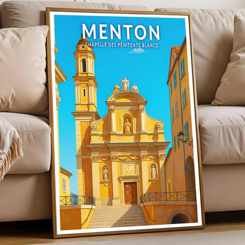 Affiche - Menton - Chapelle des Pénitents Blancs