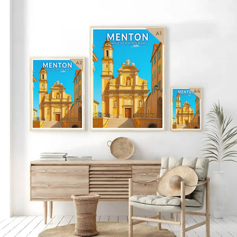 Affiche - Menton - Chapelle des Pénitents Blancs