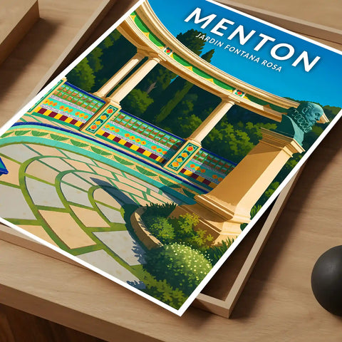 Affiche - Menton - Jardin Fontana Rosa
