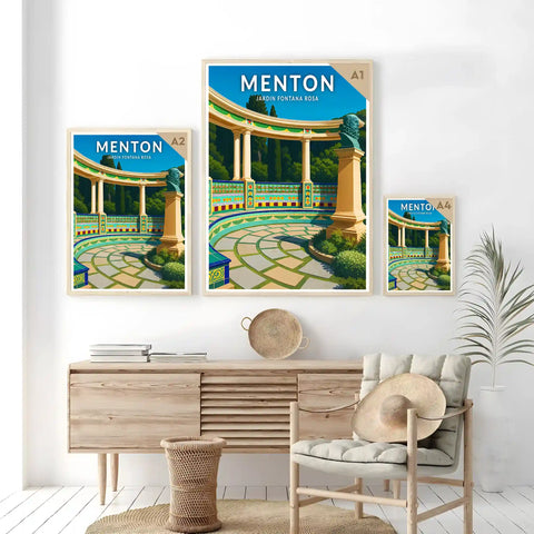 Affiche - Menton - Jardin Fontana Rosa