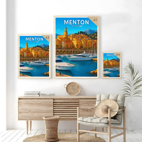 Affiche - Menton - Le Vieux Port