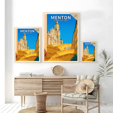 Affiche - Menton - Les Rampes Saint-Michel