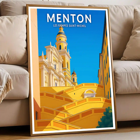 Affiche - Menton - Les Rampes Saint-Michel