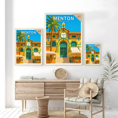 Affiche - Menton - Marché aux Halles