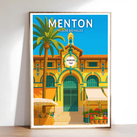 Affiche - Menton - Marché aux Halles
