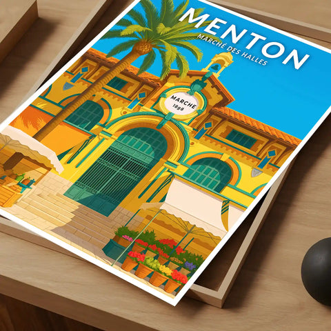 Affiche - Menton - Marché aux Halles