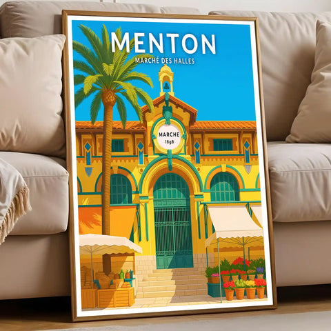 Affiche - Menton - Marché aux Halles