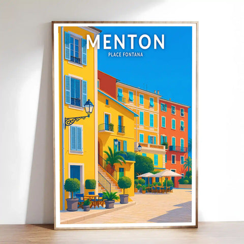 Affiche - Menton - Place Fontana