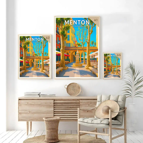 Affiche - Menton - Place aux Herbes