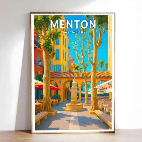 Affiche - Menton - Place aux Herbes