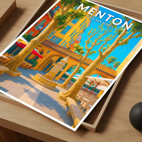 Affiche - Menton - Place aux Herbes