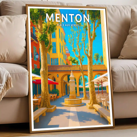Affiche - Menton - Place aux Herbes