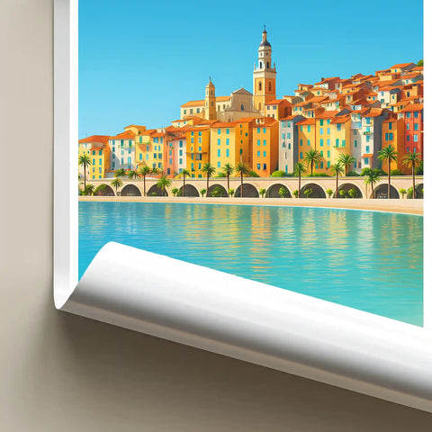 Affiche - Menton - Plage des Sablettes